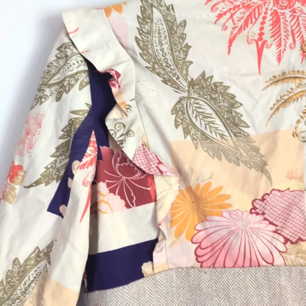 Anthropologie Elevenses Patchwork Iced Juniper Blazer Jacket Size 8 - Picture 9 of 16